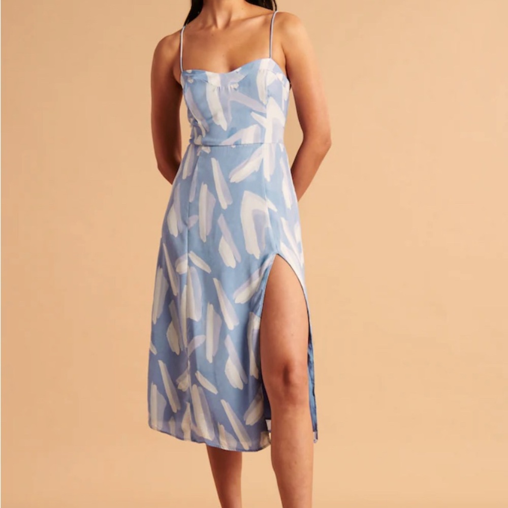 Abercrombie & Fitch Blue and White Midi Dress